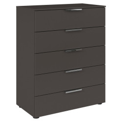 Rauch Möbel KOMODA, barvy grafitu, barvy chromu, 80/100/42 cm