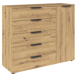 Rauch Möbel KOMODA, barvy grafitu, dub artisan, 120/100/42 cm