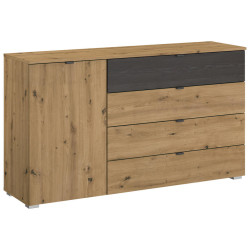 Rauch Möbel KOMODA, černá, dub artisan, 120/81/42 cm