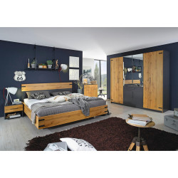 Rauch Möbel POSTEL, 180/200 cm, tmavě šedá, dub artisan