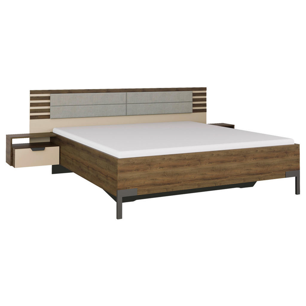 Rauch Möbel POSTELOVÁ SESTAVA, 180/200 cm, šampaňská, tmavý dub