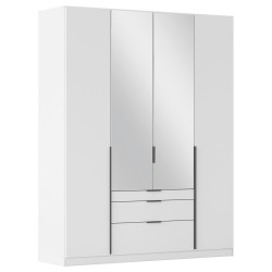 Rauch Möbel ŠATNÍ SKŘÍŇ S OTOČNÝMI DVEŘMI, barvy stříbra, bílá, tmavě šedá, 181/229/54 cm