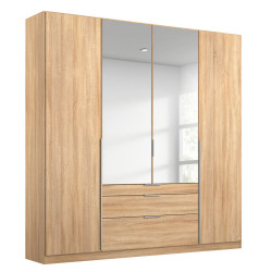 Rauch Möbel ŠATNÍ SKŘÍŇ S OTOČNÝMI DVEŘMI, barvy stříbra, Sonoma dub, 181/229/54 cm