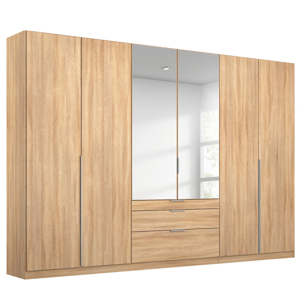 Rauch Möbel ŠATNÍ SKŘÍŇ S OTOČNÝMI DVEŘMI, barvy stříbra, Sonoma dub, 271/229/54 cm
