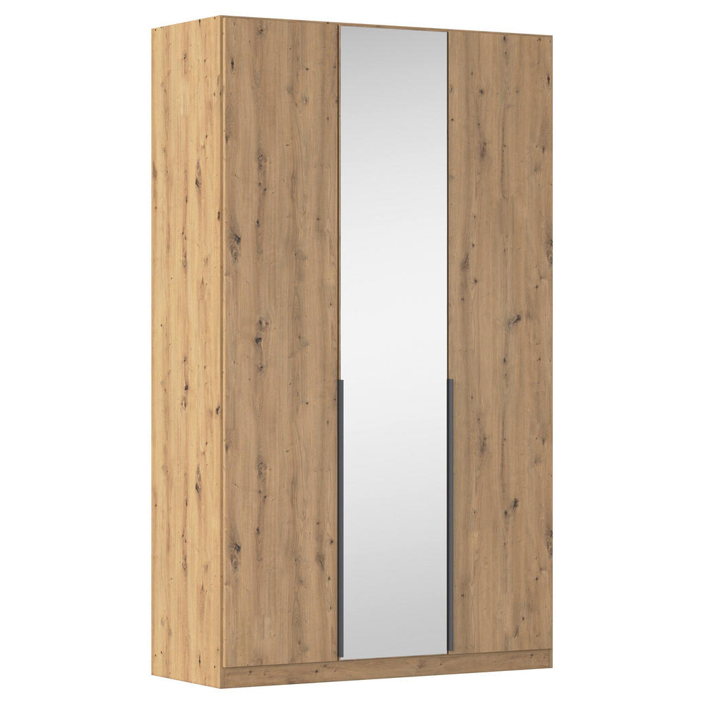 Rauch Möbel ŠATNÍ SKŘÍŇ S OTOČNÝMI DVEŘMI, barvy stříbra, tmavě šedá, dub artisan, 136/229/54 cm