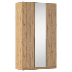 Rauch Möbel ŠATNÍ SKŘÍŇ S OTOČNÝMI DVEŘMI, barvy stříbra, tmavě šedá, dub artisan, 136/229/54 cm