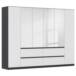 Rauch Möbel ŠATNÍ SKŘÍŇ S OTOČNÝMI DVEŘMI, šedá, barvy stříbra, bílá, 271/210/54 cm