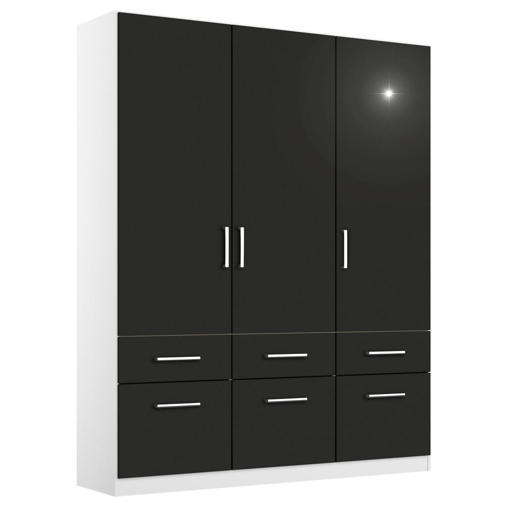 Rauch Möbel ŠATNÍ SKŘÍŇ S OTOČNÝMI DVEŘMI, šedá, bílá, 136/210/54 cm