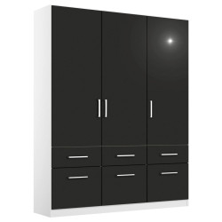 Rauch Möbel ŠATNÍ SKŘÍŇ S OTOČNÝMI DVEŘMI, šedá, bílá, 136/210/54 cm