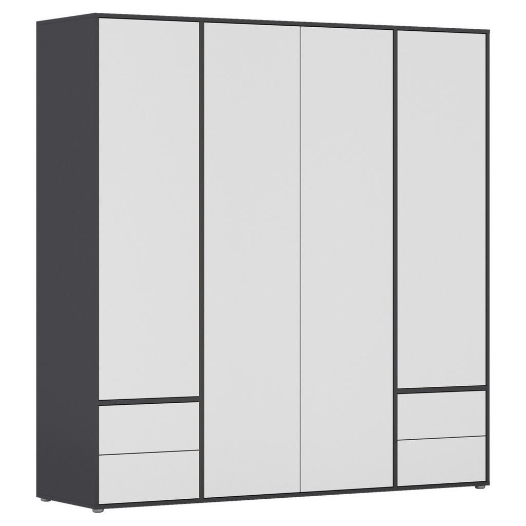 Rauch Möbel ŠATNÍ SKŘÍŇ S OTOČNÝMI DVEŘMI, šedá, bílá, 187/194/53 cm