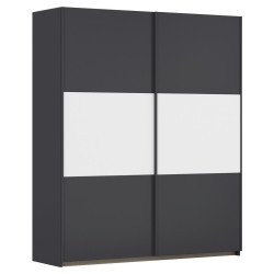 Rauch Möbel SKŘÍŇ S POSOUVACÍMI DVEŘMI, šedá, bílá, barvy hliníku, 175/210/59 cm