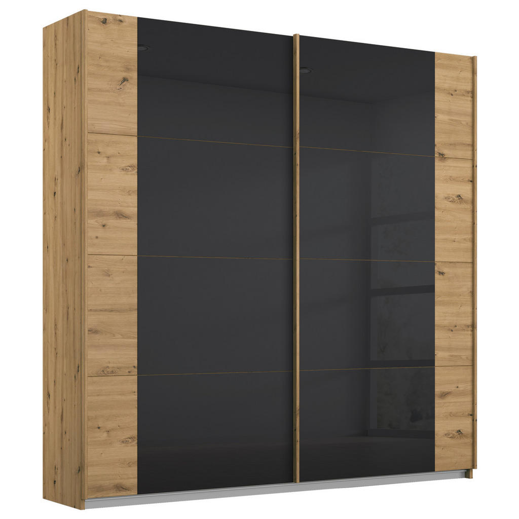 Rauch Möbel SKŘÍŇ S POSUVNÝMI DVEŘMI, antracitová, dub artisan, 181/210/62 cm