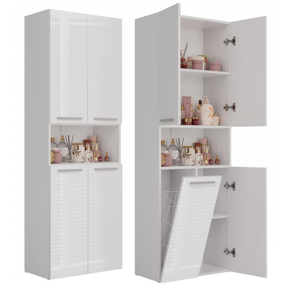 RAUMHIRSCH FURNITURE KOUZELNA SKŘÍŇKA Bílá, lesklá bílá 60/174/30
