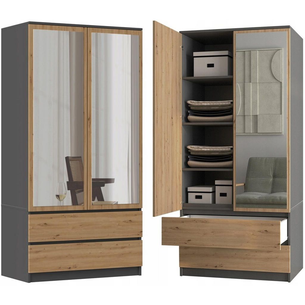RAUMHIRSCH FURNITURE SKŘÍŇ Anthracit, Artisan 90/180/50