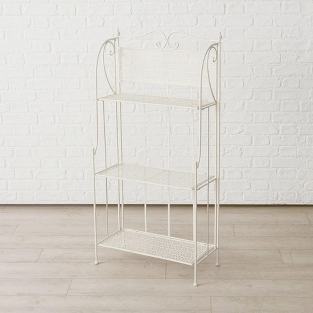 REGÁL, bílá, železo, 59,6/29,2/120 cm