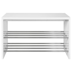 REGÁL NA BOTY, barvy chromu, vysoce lesklá bílá, 81/55/30 cm