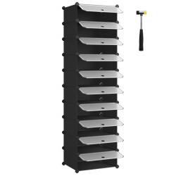 REGÁL NA BOTY, černá, bílá, 43/173/31 cm