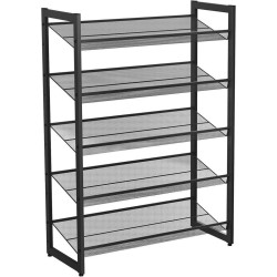 REGÁL NA BOTY, černá, 74/104/31 cm