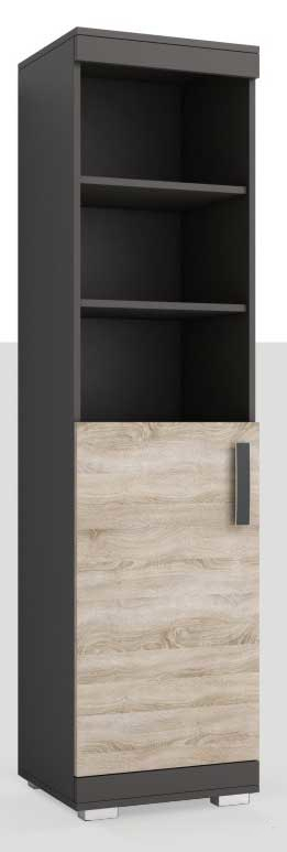 Regál P5 Barva korpusu: Šedá, Lišta: Wenge, Barva dvířek: Šedá