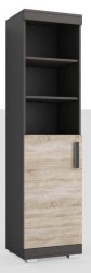 Regál P5 Barva korpusu: Šedá, Lišta: Wenge, Barva dvířek: Šedá