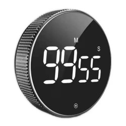 Relaxdays ČASOVAČ Černý kuchyňský LED magnetický