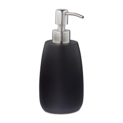 Relaxdays DÁVKOVAČ MÝDLA Černý polyresin 300 ml nerezová pumpička