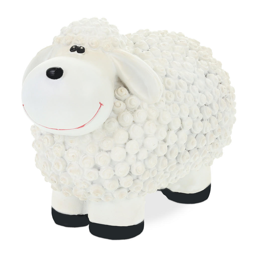 Relaxdays FIGURKA Bílá zahradní ovečka polyresin