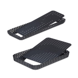 Relaxdays FORMA Antracit 2ks-Set uhlíková ocel nepřilnavá perforovaná vyjímatelné dno 31x21 cm