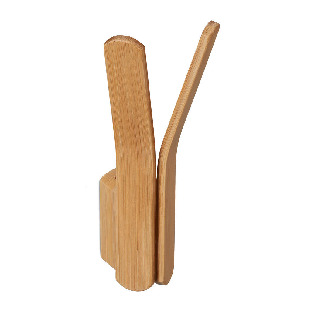 Relaxdays HÁČEK přírodní bambus dvojitý 15 cm