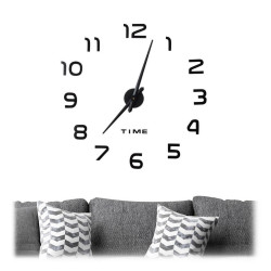 Relaxdays HODINY černé nástěnné DIY samolepicí 3D číslice