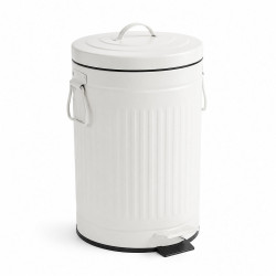 Relaxdays KOŠ Bílý 12 l pedálový softclose kov