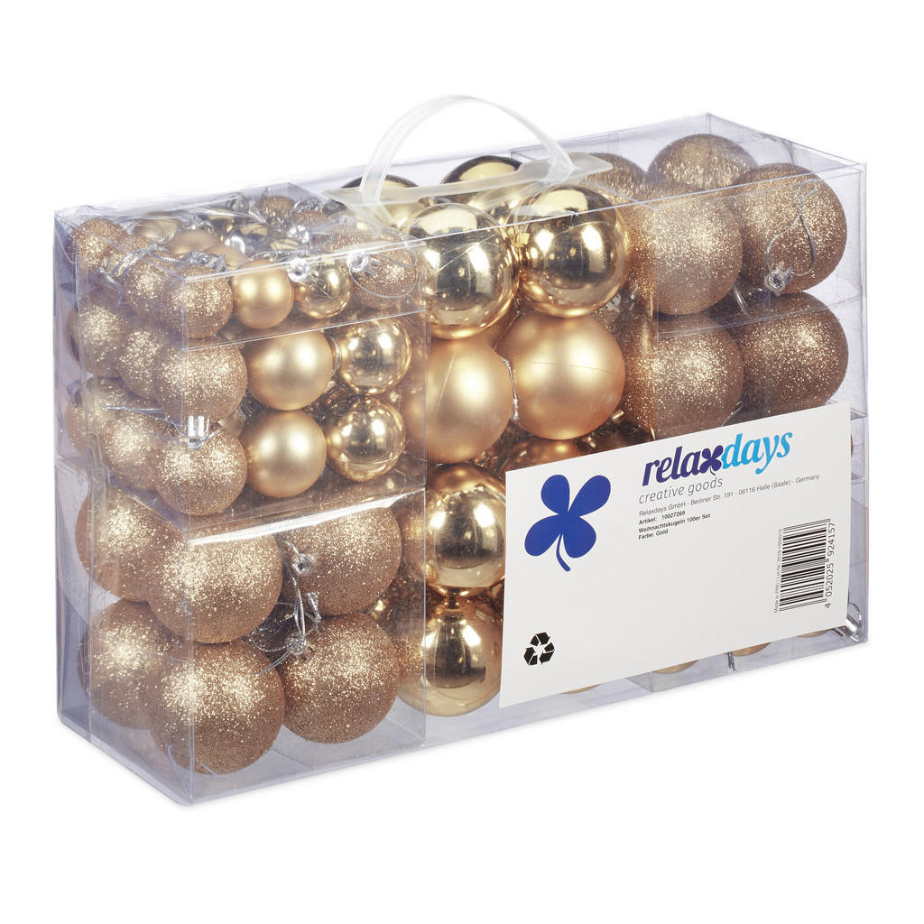 Relaxdays KOULE Šampaňské 100-ks sada plast