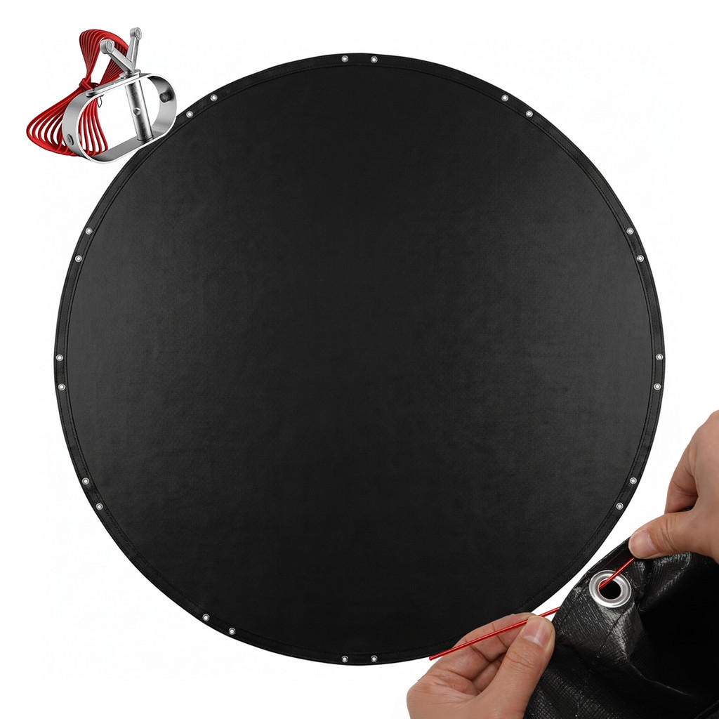 Relaxdays KRYT Černá pro kulatý bazén UV odolný PE průměr 720 cm