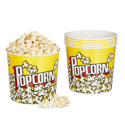 Relaxdays KÝBLÍK Žlutý 6dílná-sada na popcorn plastový