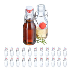 Relaxdays LÁHVE Transparentní bílá červená 24-dílná sada s patentním uzávěrem 100 ml