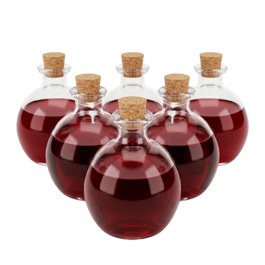 Relaxdays LÁHVE Transparentní přírodní 6-ks se zátkou z korku 260 ml