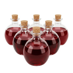 Relaxdays LÁHVE Transparentní přírodní 6-ks se zátkou z korku 260 ml