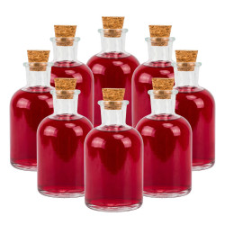 Relaxdays LAHVE transparentní přírodní 8dílná-sada s korkem 150 ml