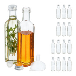 Relaxdays LÁHVE transparentní stříbrná 16ks-sada 250 ml