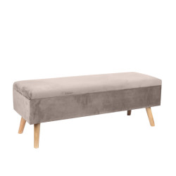 Relaxdays LAVICE Krémová sametová s úložným prostorem 110 cm