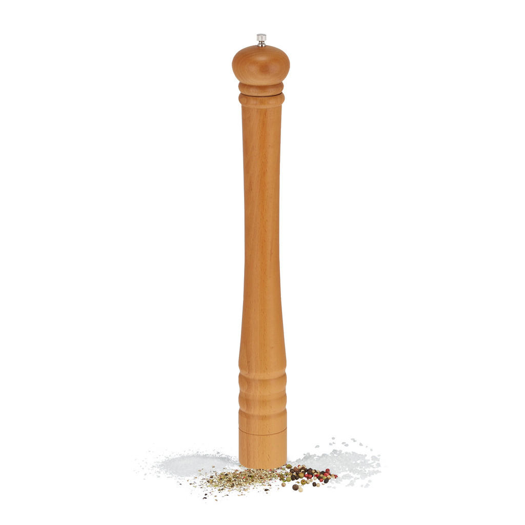 Relaxdays MLÝNEK Přírodní bukové dřevo keramický mlýnek 51,5 cm