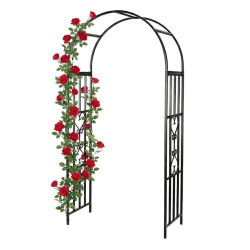 Relaxdays OBLOUK Černý kov práškově lakovaný se srdcovou dekorací 206 cm
