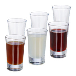 Relaxdays PANÁKY Transparentní 6ks-sada 4 cl
