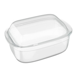 Relaxdays PEKÁČ Transparentní borosilikátové sklo s víkem 4,5 l