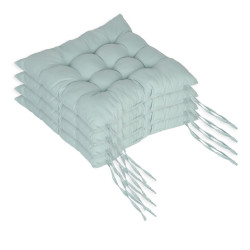 Relaxdays PODSEDÁK Světle zelená prošívaný 4ks-sada 40x40 cm
