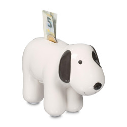 Relaxdays POKLADNIČKA Černá Bílá pes keramika 12x21x9 cm