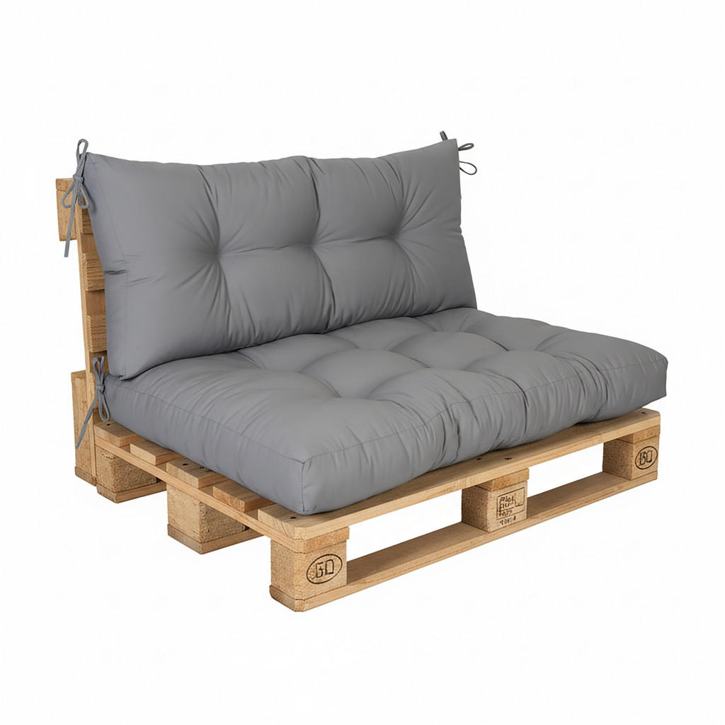Relaxdays POLŠTÁŘE Šedá 2ks-set pro paletu 120x80 cm