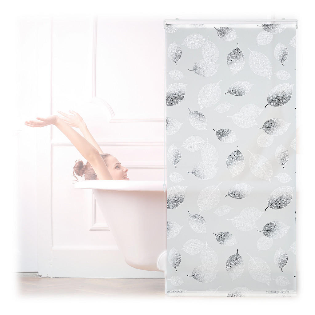 Relaxdays ROLETA černobílý motiv listů 80x240 cm