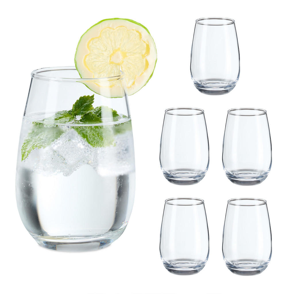 Relaxdays SKLENICE Transparentní 6dílný-set