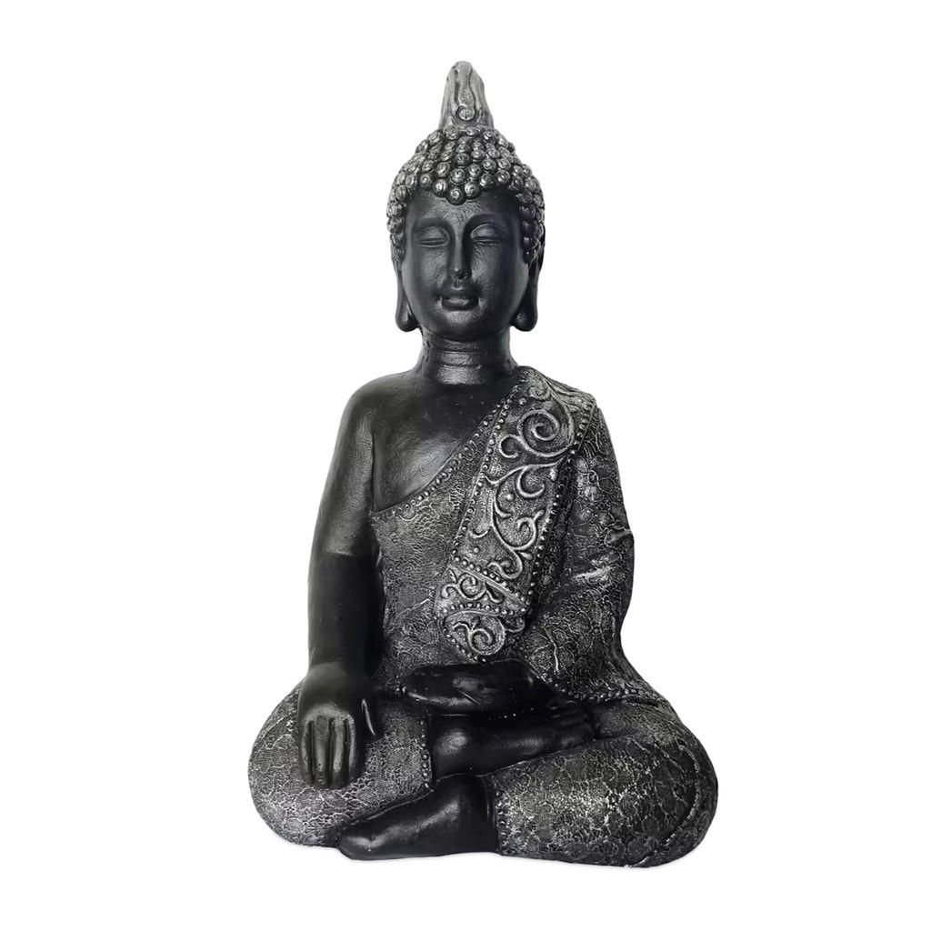Relaxdays SOCHA antracitová Buddha polyresin